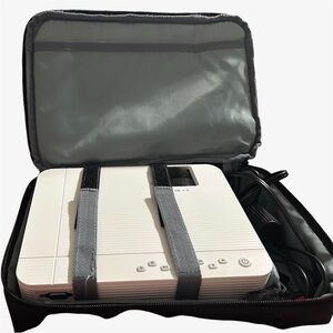 Compact White Projector with Carrying Case